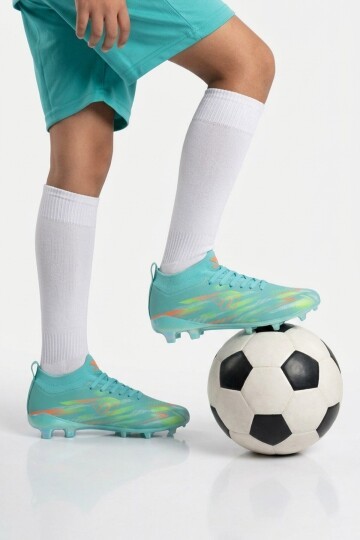 Mint Çoraplı Bağcıklı Unisex Futbol Ayakkabısı Krampon Strike G