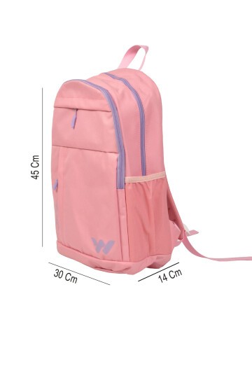 Pembe-Lila Fonksiyonel Çok Cepli Günlük Sırt ve Okul Çantası Combat