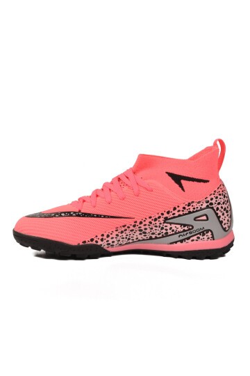 Pembe-Siyah Bilekten Sarmalı Unisex Halı Saha Futbol Ayakkabısı 610 Süperfly G