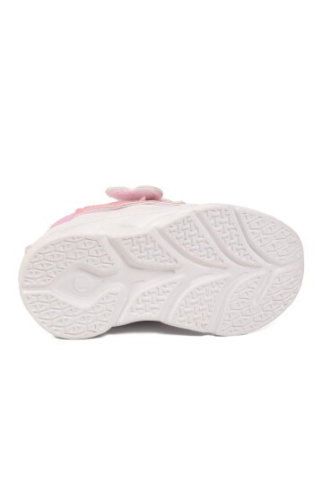 Pudra Anatomik Cırtlı Işıklı Desenli Bebek İlk Adım ve Spor Ayakkabı Sneaker Aida B