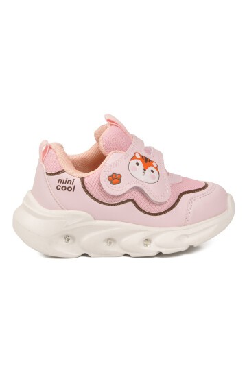 Pudra Cırtlı Işıklı Anatomik Desenli Bebek İlk Adım ve Spor Ayakkabı Sneaker Aria B