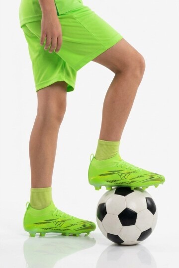 Sarı Çoraplı Bağcıklı Unisex Futbol Ayakkabısı Krampon Strike G