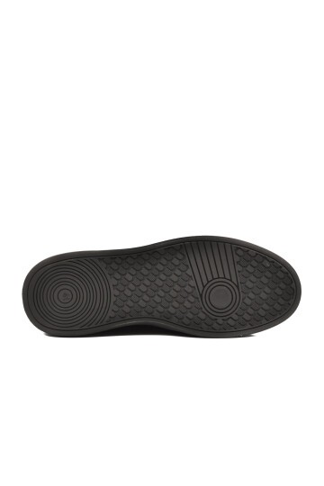 Erkek Siyah Hakiki Deri Erkek Slip-On Günlük Ayakkabı Sneaker 6961