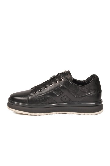 Siyah Memory Taban Premium Casual Ayakkabı Hakiki Deri Erkek Günlük Sneaker M030 M