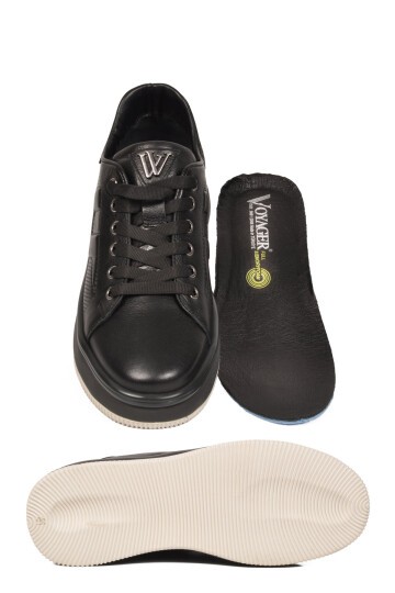 Siyah Memory Taban Premium Casual Ayakkabı Hakiki Deri Erkek Günlük Sneaker M030 M