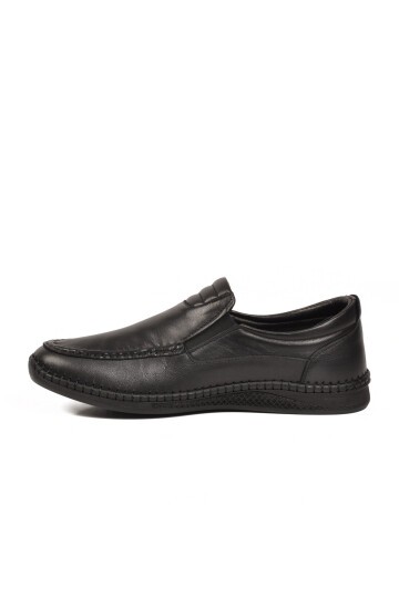 Siyah Erkek Smart Casual Ayakkabı Hakiki Deri Hafızalı Rahat Taban Şık Loafer M741 M
