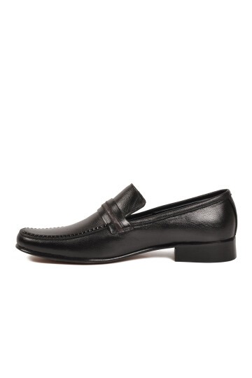 Siyah Hakiki Deri Kösele Taban Erkek Klasik Ayakkabı 548113 M