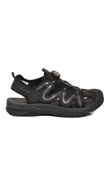 Erkek Outdoor Trekking Sandalet Çevirmeli Hızlı Bağlama Kapalı Burun Nefes Alabilen Siyah E339 M