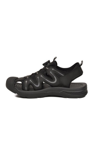 Erkek Outdoor Trekking Sandalet Çevirmeli Hızlı Bağlama Kapalı Burun Nefes Alabilen Siyah E339 M