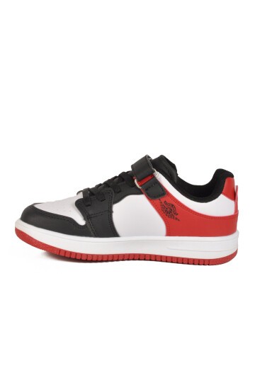 Siyah-Kırmızı Çocuk Cırt Cırtlı Basketbol Sneaker Spor Ayakkabı
