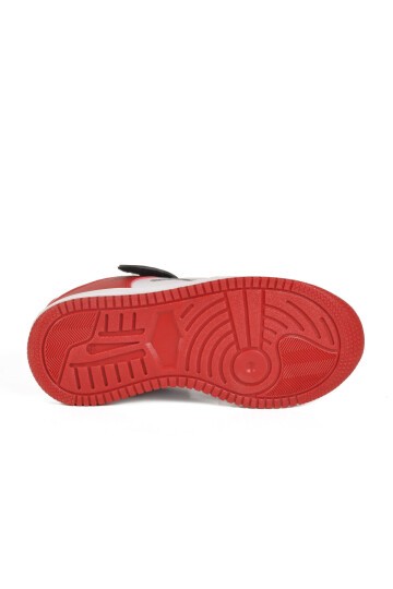 Siyah-Kırmızı Çocuk Cırt Cırtlı Basketbol Sneaker Spor Ayakkabı