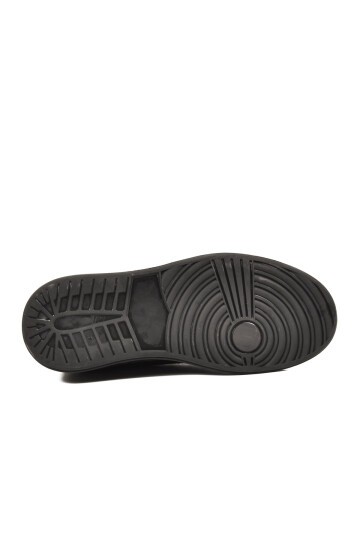 Erkek Siyah Kroko Lastik Bağcıklı Rahat Hafif Tabanlı Spor Ayakkabı Sneaker Balase M