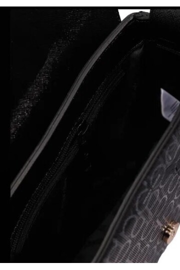 Siyah Monogram Desenli Kadın Çapraz Askılı Omuz Çantası 05PC24K805-PMN