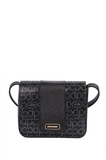 Siyah Monogram Desenli Kadın Çapraz Askılı Omuz Çantası 05PC24K805-PMN
