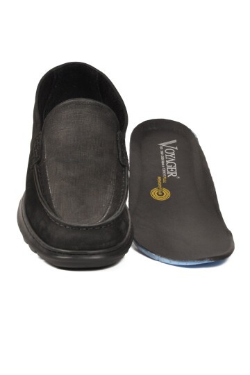 Siyah Nubuk Hakiki Deri Anatomik Tabanlı Erkek Casual Ayakkabı Loafer M732