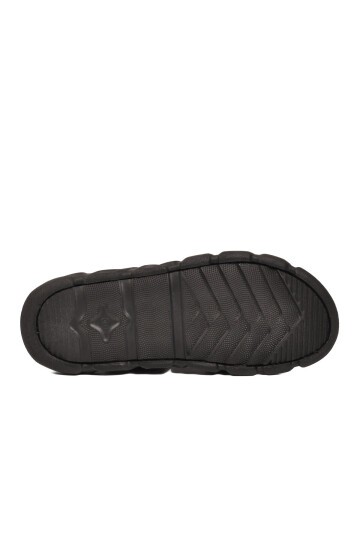 Erkek Outdoor Kapalı Burun Sandalet Lastik Bağcıklı Taban Siyah Ayakkabı 4870 M