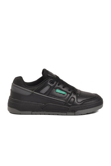Siyah Bağcıklı Kalın Rahat Tabanlı Erkek Yürüyüş ve Spor Ayakkabı Sneaker BNI-11135
