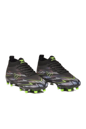 Siyah Çoraplı Bağcıklı Unisex Çocuk Futbol Ayakkabısı Krampon Strike F
