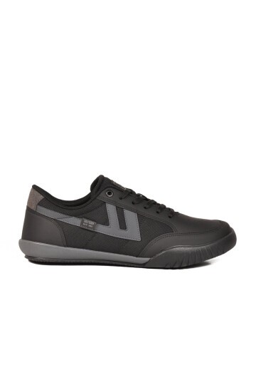 Siyah Fileli Bağcıklı Hafif Rahat Tabanlı Erkek Yürüyüş ve Spor Ayakkabı Antares