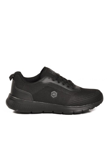 Erkek Siyah-Siyah Günlük Spor Ayakkabı Hafif Rahat Tabanlı Bağcıklı Sneaker 26108