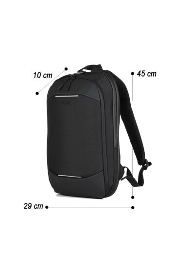 Siyah-Siyah Çok Bölmeli Tek Omuz Askılı Usb Girişli Dayanıklı Unisex Laptop ve Sırt Çantası 31304