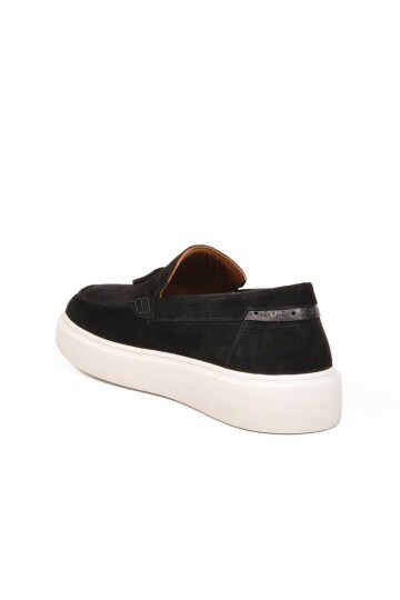 Erkek Siyah Süet Hakiki Deri Rahat Konfor Tabanlı Makosen Şık Smart Casual Ayakkabı Loafer  6795 M