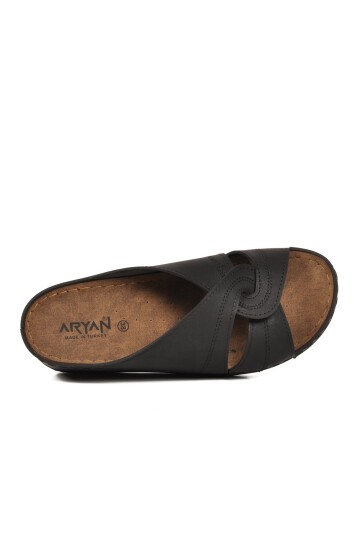 Siyah Çapraz Bantlı Anatomik Rahat Kalın Tabanlı Kadın Terlik 09-098 Z