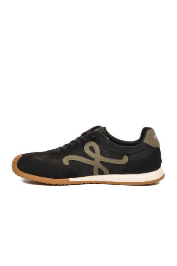 Siyah Bağcıklı Hafızalı Tabanlı Retro Stil Erkek Günlük Ayakkabı Sneaker E472 M
