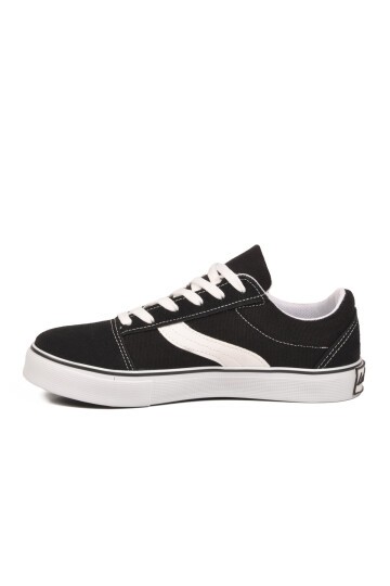 Siyah Dar Kalıp Erkek Kanvas Hava alabilen Rahat Sneaker Spor Ayakkabı 1002 G