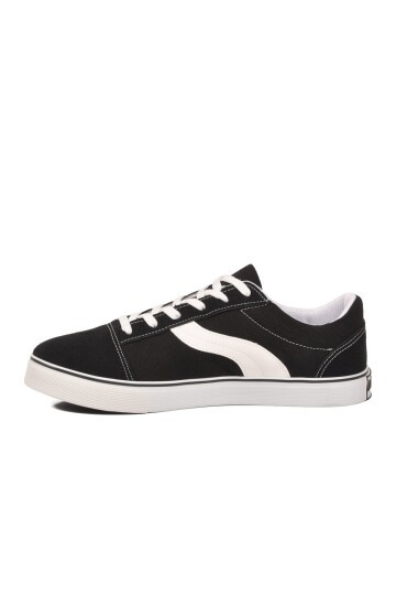 Erkek Siyah Günlük Spor Ayakkabı Bağcıklı Casual Kanvas Sneaker 1002