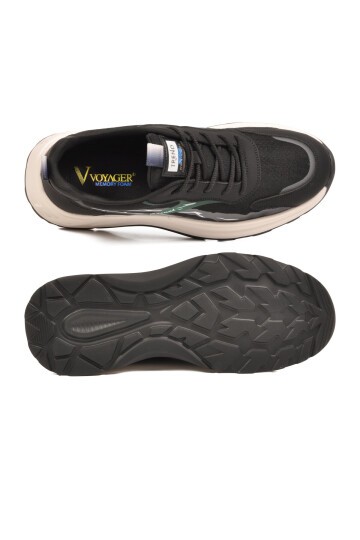 Erkek Memory Foam Hafif Esnek Taban Siyah Günlük Spor Ayakkabı Sneaker E275 M