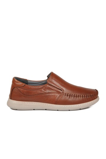 Taba Hakiki Deri Yan Lastikli Erkek Günlük Ayakkabı Loafer 125 M