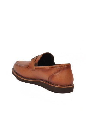 Erkek Taba Hakiki Deri Klasik Loafer Smart Casual Ayakkabı 5768 M