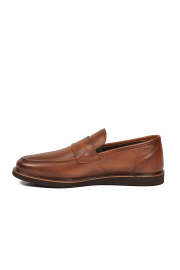 Erkek Taba Hakiki Deri Günlük Şık Rahat Tabanlı Klasik Ayakkabı Loafer 5770 M