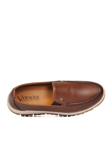 Erkek Taba Hakiki Deri Kolay Giyilebilir Rahat Tabanlı Şık Günlük Ayakkabı Loafer 6574 M