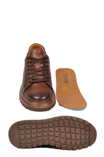 Taba Memory Foam Rahat Şık Hakiki Deri Erkek Günlük Ayakkabı Sneaker M387 M