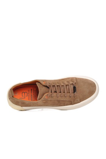 Taba Süet Hakiki Deri Bağcıklı Kalın Rahat Tabanlı Erkek Casual Sneaker Ayakkabı 5404