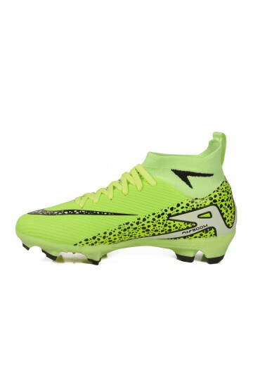 Yeşil-Siyah Çoraplı Bağcıklı Unisex Krampon Futbol Ayakkabısı Süperfly