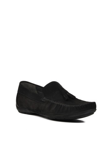 Ayakmod Siyah Nubuk Erkek Loafer Ayakkabı