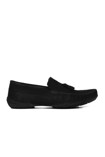 Ayakmod Siyah Nubuk Erkek Loafer Ayakkabı