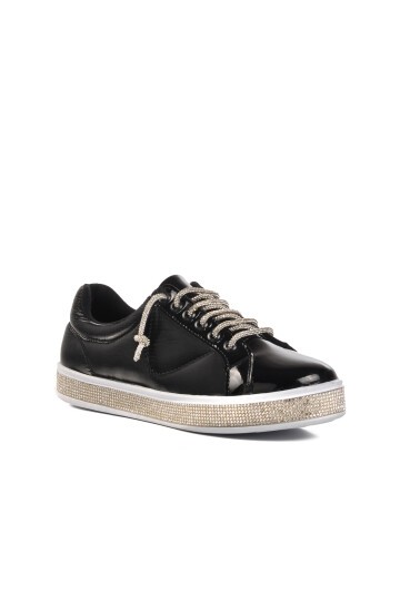 Ayakmod Siyah Rugan Kadın Sneaker