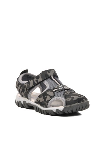 Ayakmod Gri Kamuflaj Çocuk Sandalet