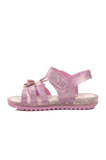 Ayakmod Pembe Simli Bebek Sandalet