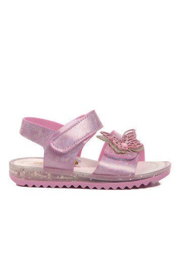 Ayakmod Pembe Simli Bebek Sandalet