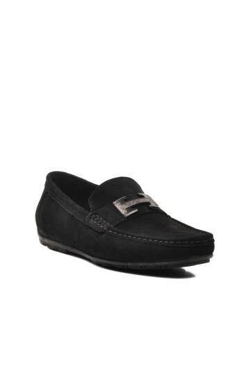 Ayakmod Siyah Nubuk Erkek Loafer Ayakkabı