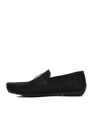 Ayakmod Siyah Nubuk Erkek Loafer Ayakkabı