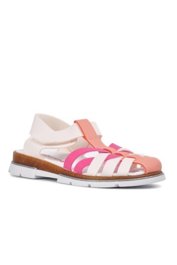 Ayakmod Beyaz-Pembe Kız Çocuk Sandalet