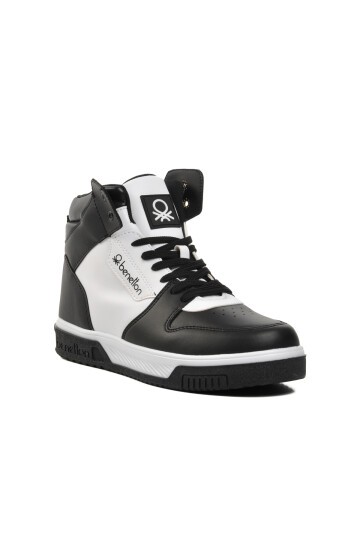 Benetton Siyah-Beyaz Erkek Hi Sneaker