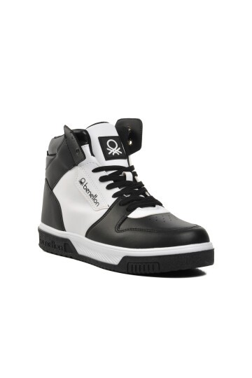 Benetton Siyah-Beyaz Unisex Hi Sneaker
