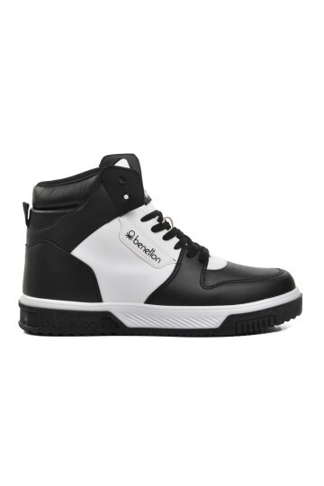 Benetton Siyah-Beyaz Unisex Hi Sneaker